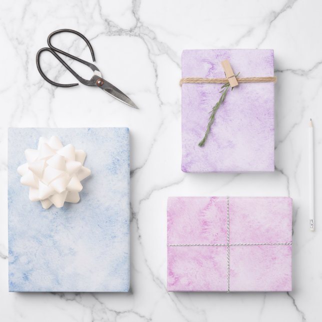 Elegante Mehrfarbigkeit Geschenkpapier Set (Vorderseite)