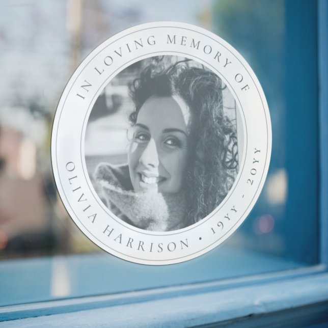 Elegante Memorial | Beerdigung Gunst Schwarz und W Fensteraufkleber (Von Creator hochgeladen)