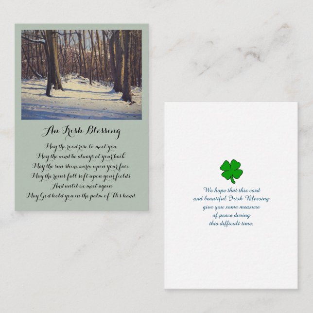 Elegante Memorial Funeral Sympathy Card Visitenkarte (Vorne/Hinten)