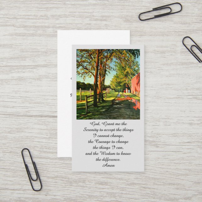 Elegante Memorial Sympathy Card Visitenkarte (Vorderseite/Rückseite Beispiel)