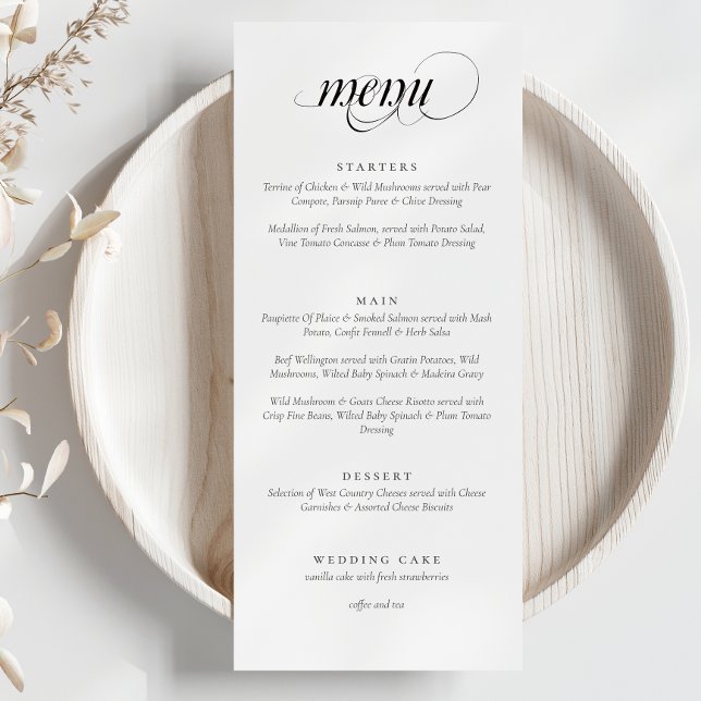 Elegante Menu Calligraphy Wedding Menükarte (Von Creator hochgeladen)