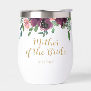 Élégante mère florale de la mariée Vin Tumbler