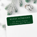 Elegante Merry & Bright Christmas Rücksendeadresse<br><div class="desc">Erstellen Sie Ihre eigene Rücksendeadresse. Für eine erweiterte Anpassung dieses Designs klicken Sie bitte auf den Link "Weitere Anpassung".</div>