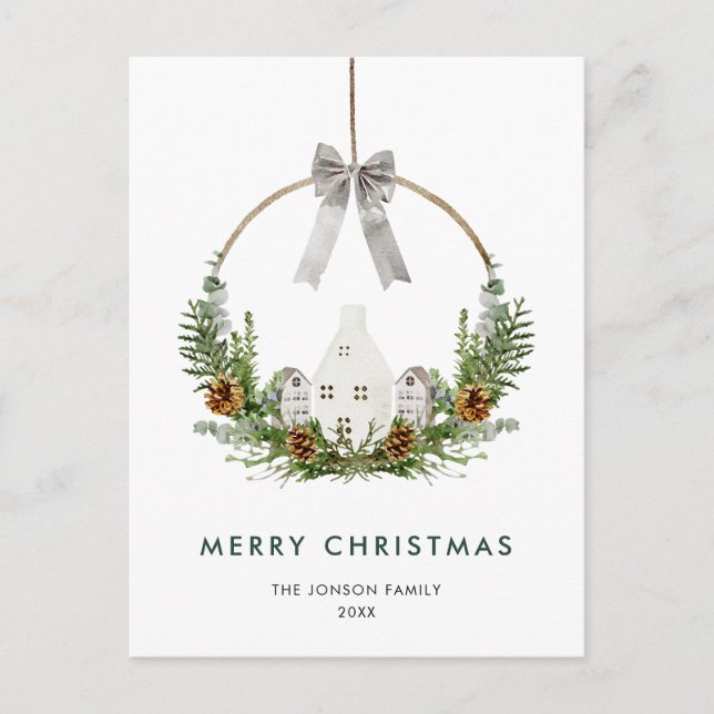 Elegante Merry Christmas Komposition Company Postkarte (Vorderseite)