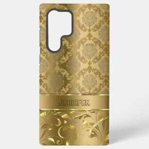 Elegante Metallic Gold Damast & Spitze  Samsung Galaxy Hülle