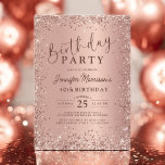 Elegante Metallische Rose Gold Glitzer 40. Geburts Einladung<br><div class="desc">Feiern Sie mit diesem eleganten Metallic Rose Gold Glitzer 40. Geburtstag Einladung 40 im Stil! Die atemberaubende Rose mit goldfarbenem Metallic-Effekt und schimmernden Glitzer-Details sind die ideale Wahl für ein anspruchsvolles und glamouröses Geburtstagsfest. Ob Sie ein elegantes Abendessen, ein Cocktail-Party oder ein elegantes Soirée veranstalten, das lädt zum Verweilen ein...</div>