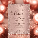 Elegante Metallische Rose Gold Glitzer 50. Geburts Einladung<br><div class="desc">Feiern Sie mit diesem eleganten Metallic Rose Gold Glitzer zum 50. Geburtstag! Mit einem schillernden Gold-Design in der Rose und einem modernen Metallic-Effekt bietet diese stilvolle Einladung Set für ein glamouröses 50-jähriges Jubiläum. Egal, ob es sich um ein elegantes Party oder eine lebendige Soirée handelt, diese Einladung fügt dem besondere...</div>