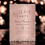 Elegante Metallische Rose Gold Glitzer 60. Geburts Einladung<br><div class="desc">Feiern Sie einen Meilenstein mit dieser eleganten Metallic Rose Gold Glitzer 60. Geburtstag Einladung! Mit einem schillernden goldenen Design in der Rose und einem ausgeklügelten Metallic-Effekt ist diese Einladung der ideale Set für eine stilvolle und glamouröse 60. Geburtstagsfeier. Ideal für ein elegantes Abendessen, ein Party oder eine festliche Ansammlung, fügt...</div>