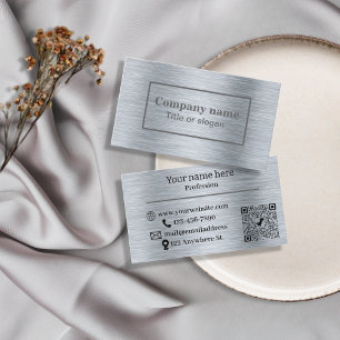 Elegante metallische Silberkarte Visitenkarte