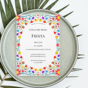 Elegante mexikanische Blumen Cinco De Mayo Fiesta Einladung