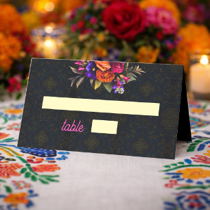 Elegante mexikanische Blumenhochzeit Platzkarte