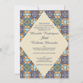 Elegante mexikanische Floral Talavera Diamond Wedd Einladung