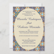 Elegante mexikanische Floral Talavera Oval Wedding