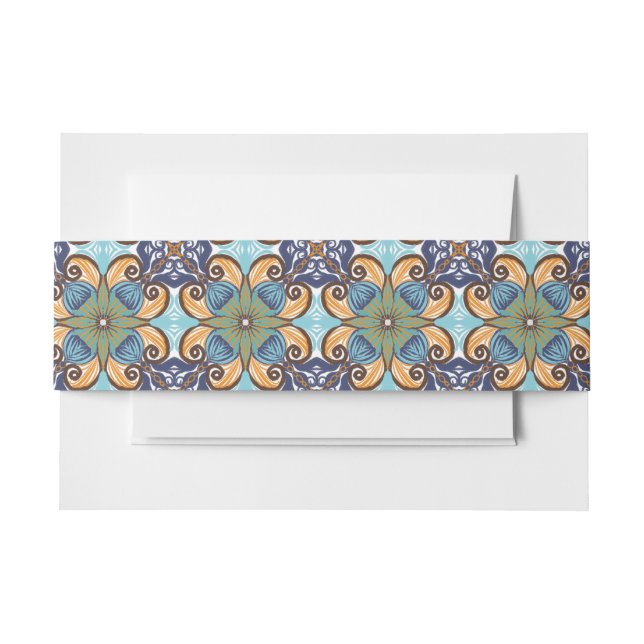 Elegante mexikanische Floral Talavera Tile Hochzei Einladungsbanderole (Vorderseite Beispiel)