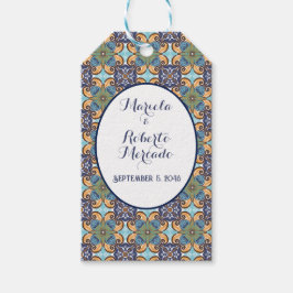Elegante mexikanische Floral Talavera Wedding Geschenkanhänger