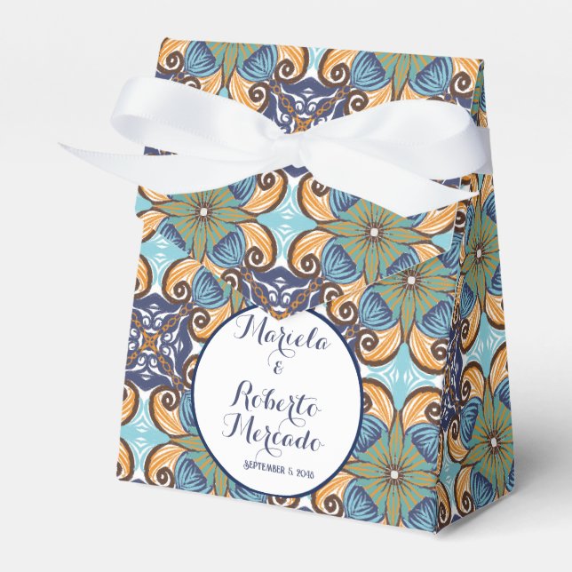Elegante mexikanische Floral Talavera Wedding Geschenkschachtel (Vorderseite)