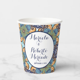 Elegante mexikanische Floral Talavera Wedding Pappbecher