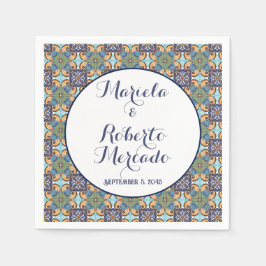 Elegante mexikanische Floral Talavera Wedding Serviette
