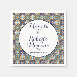 Elegante mexikanische Floral Talavera Wedding Serviette