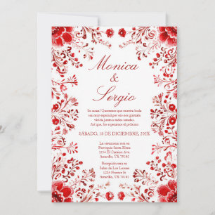 Elegante mexikanische Themenhochzeit Einladung