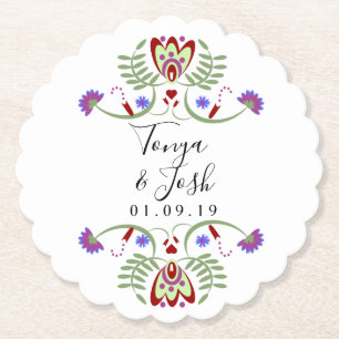 Elegante mexikanische Volksblumenhochzeit   Mini-H Untersetzer