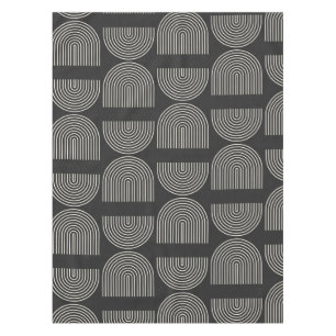 Elegante Mid-Century-Mod-Arch-Linien Schwarz und W Tischdecke