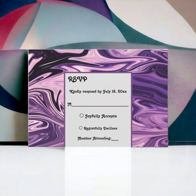 Elegante Minimal Abstrakt Paint Blue Galaxy Hochze RSVP Karte (Von Creator hochgeladen)