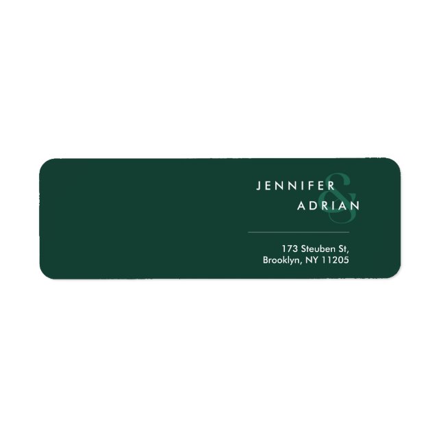 Elegante Minimal Brunswick Green Moderne Hochzeit (Vorne)