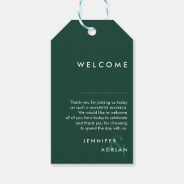 Elegante Minimal Brunswick Green Moderne Hochzeit Geschenkanhänger