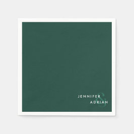 Elegante Minimal Brunswick Green Moderne Hochzeit Serviette