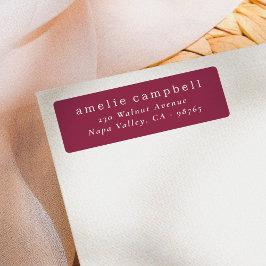 Elegante Minimal Burgund Rücksendeadresse