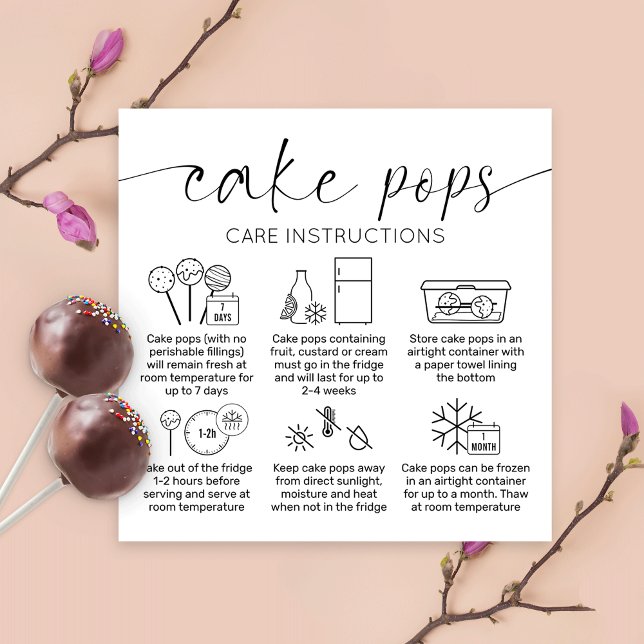 Elegante Minimal Cake Pops Betreuungskarten Quadratische Visitenkarte (Von Creator hochgeladen)