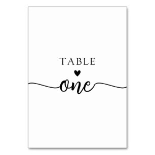 Elegante Minimal Calligraphy Custom Tischnummer