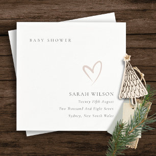 Elegante Minimal Chic Blush Pink Heart Baby Dusche Serviette