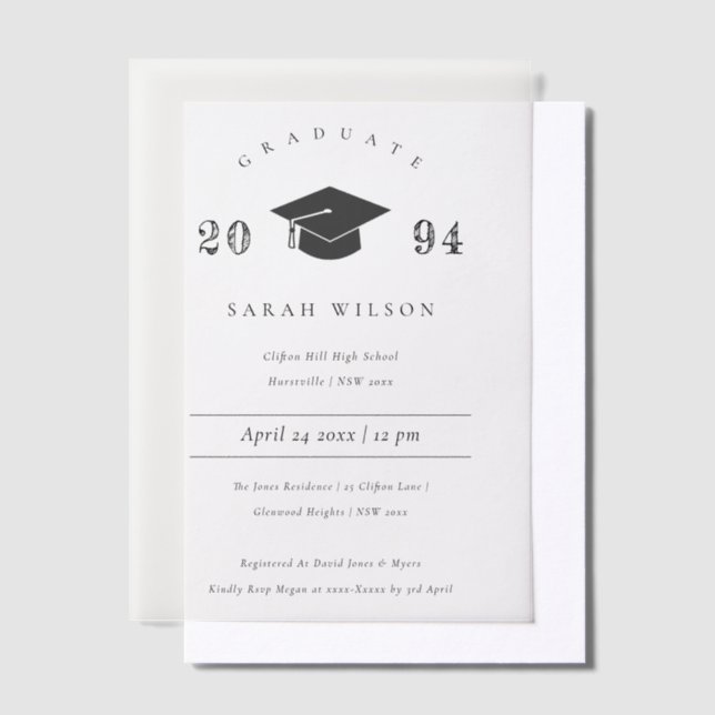 Elegante Minimal Clean Simple Graduation Party (Versetzt)