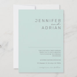 Elegante Minimal Cool Mint Moderne Einfache Hochze Einladung