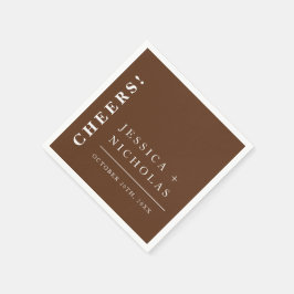 Elegante Minimal Dark Brown Moderne Hochzeit Serviette