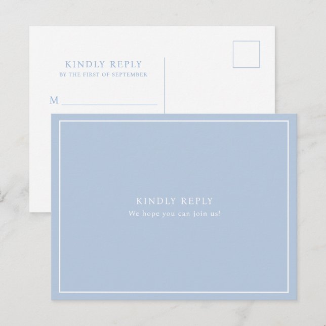 Elegante Minimal Dusty Blue Frame UAWG Postkarte (Vorne/Hinten)