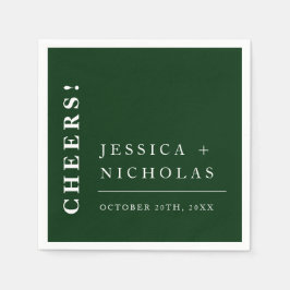 Elegante Minimal Emerald Green Moderne Hochzeit Serviette