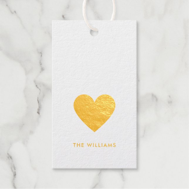 Elegante Minimal Goldene Liebe Geschenkanhänger (Vorderseite)