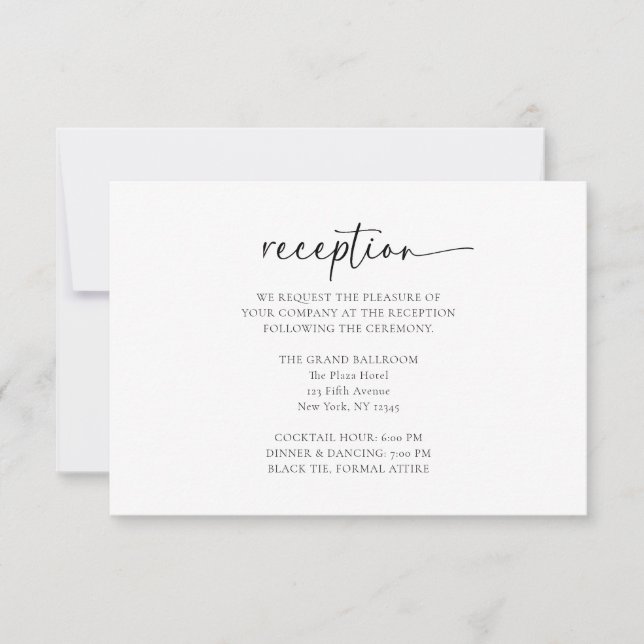 Elegante Minimal-Hochzeitstitel Dankeskarte (Vorderseite)
