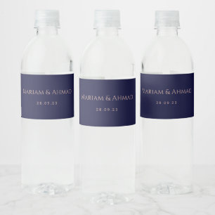 Elegante Minimal Imitate Rose & Navy Namen Hochzei