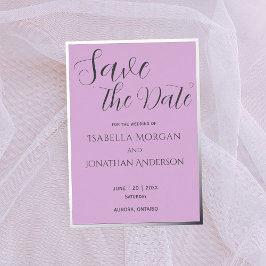 Elegante Minimal Lila Hochzeit speichern Sie das D Folieneinladung