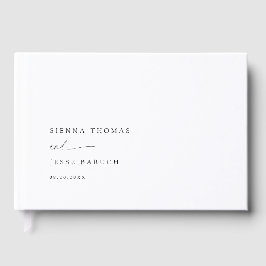 Elegante Minimal Moderne Skripthochzeit Gästebuch