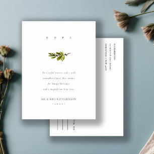 Elegante Minimal Pine Zweig Weihnachten Hoffnung