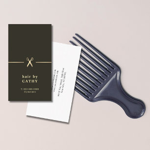 Elegante Minimal Schere Linie Hairstylist Visitenkarte