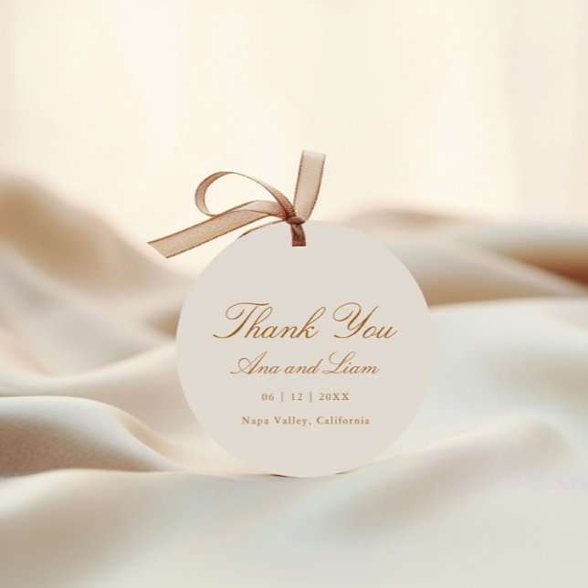 Elegante Minimal Script Modern Vielen Dank für Ihr Geschenkanhänger (Von Creator hochgeladen)