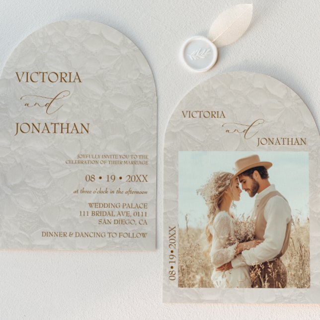 Elegante Minimal Terracotta Neutrale Hochzeit Einladung (Von Creator hochgeladen)