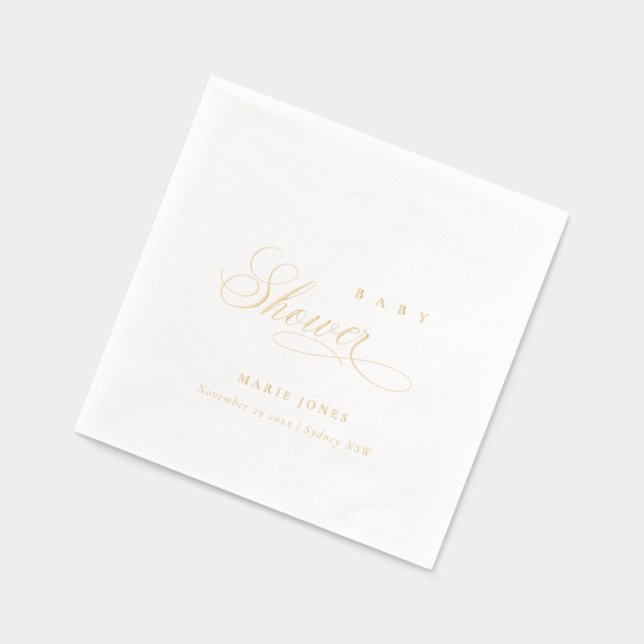 Elegante Minimal Topographie Script Kinderdusche Servietten Mit Folie (Links)