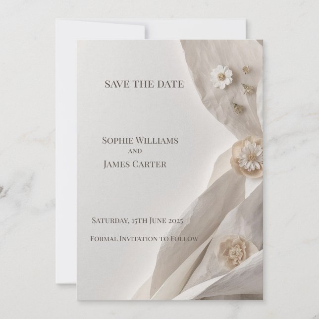 Elegante Minimal Typografie Save the Date (Vorderseite)
